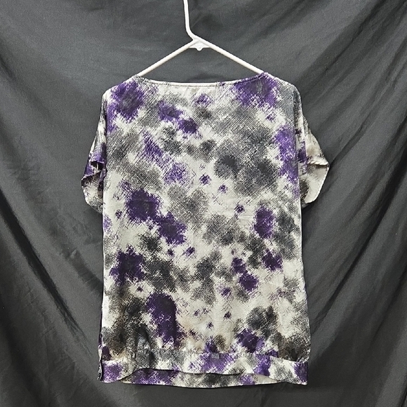 Fred David Abstract Purple and Gray Short Sleeve Top - Picture 7 of 11